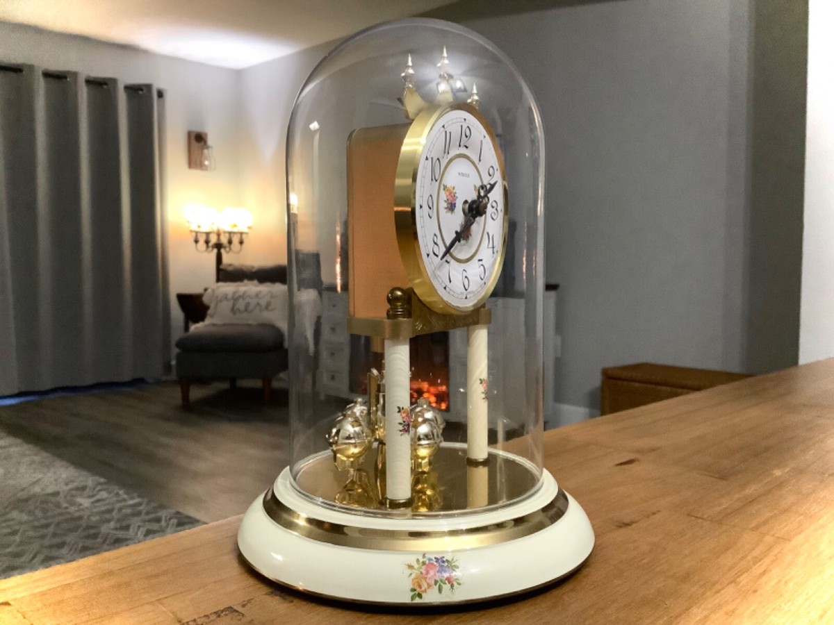 VTG ANTIQUE KIENZLE WEST GERMANY GLASS DOME ANNIVERSARY