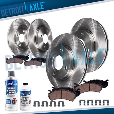 Front Rear Brake Rotors Ceramic Brake Pads for 2006 2007 Hyundai Accent Kia Rio5