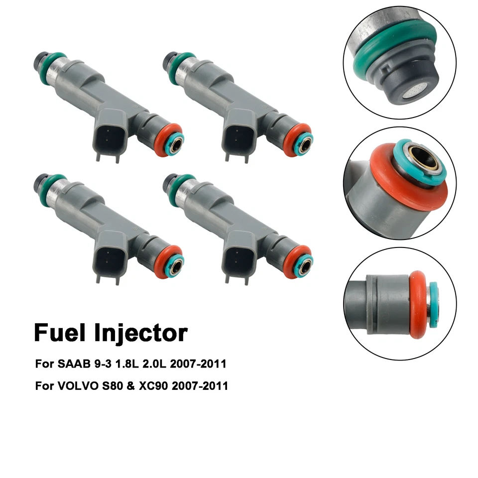 Inyector de combustible 4 piezas 55559397 apto para SAAB 9-3 2,0 L turbo 2007-2011 8653608 Foto 4 de 4