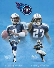 Tennessee Titans STEVE MCNAIR and EDDIE GEORGE Glossy 8x10 Photo Football Poster