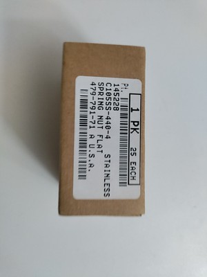 C105SS-440-4 Flat Steel Spring Nut 301 Stainless Steel (Half-Hard)  {50 Pieces}