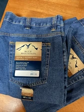 Blue Mountain Jeans Men's Size 40x32 Blue 5-Pocket Relaxed Fit NWT Denim