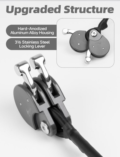 BLUEWING Lega di Alluminio Anodizzato Rigido Blu Water Outrigger Line Lock PRO - Foto 10 di 63