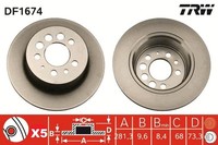 2X Bremsscheibe TRW DF1674 FüR 940 240 Volvo 760 740 P244 P245 P242 744 745 944