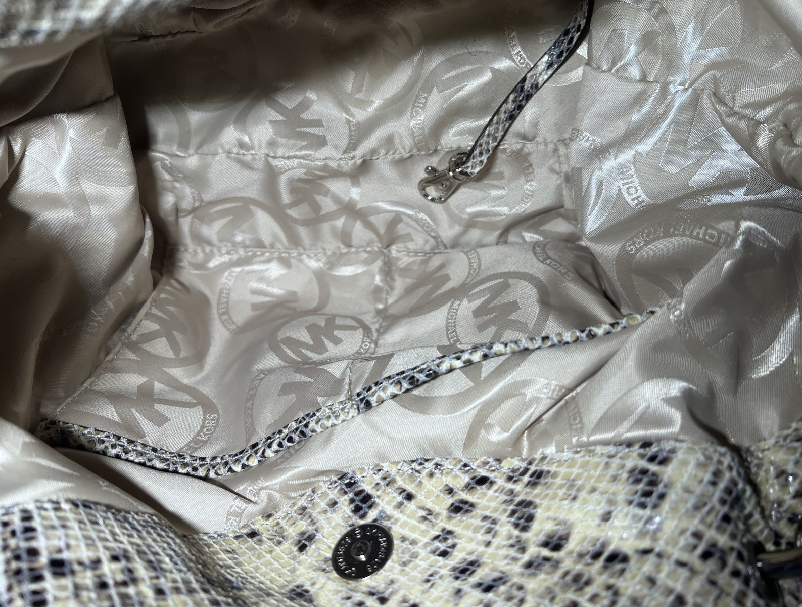 Michael Kors Python Effect Leather Shoulder Bag W… - image 9