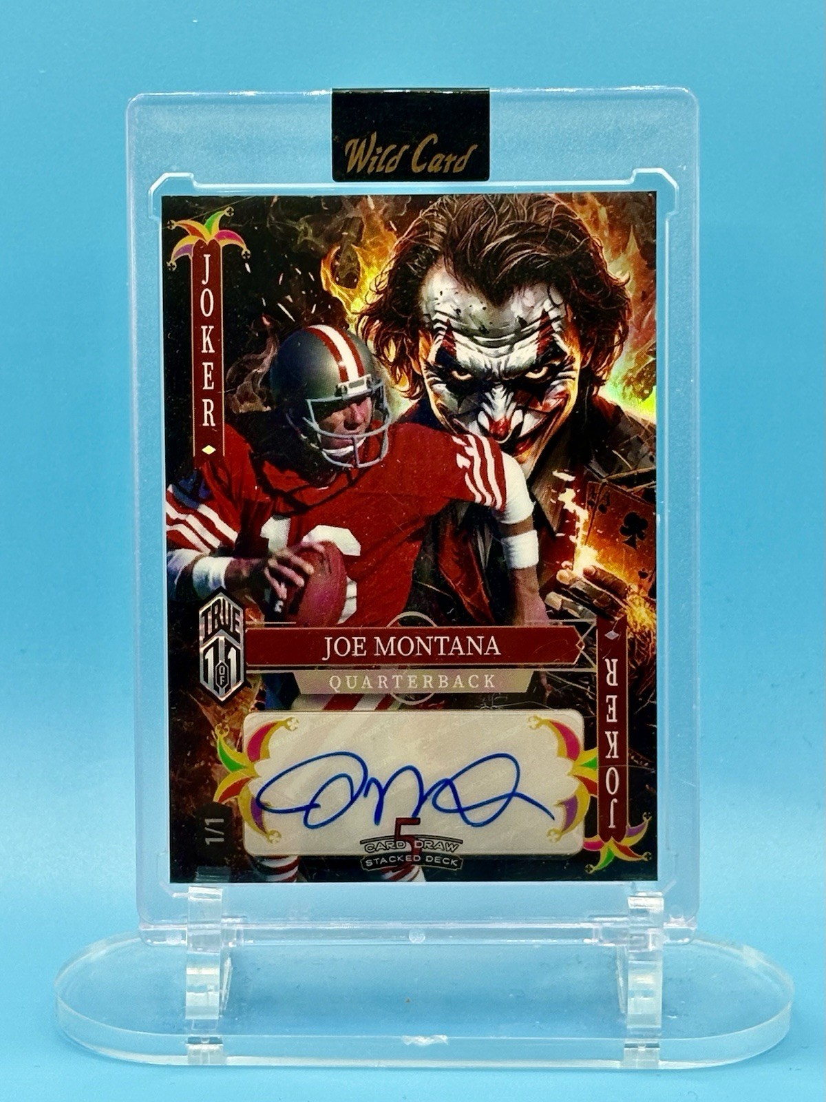 2025 Wild Card Football Jokers - Joe Montana True 1/1 Joker Auto view 1
