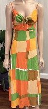 NWT Faithfull The Brand x Anthropologie Patchwork Midi Dress Sz M Colorful