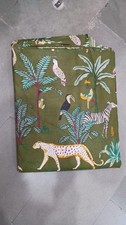 5 Yard Hand Block Green Floral Print Fabric Natural Handmade Cotton Indian Craft