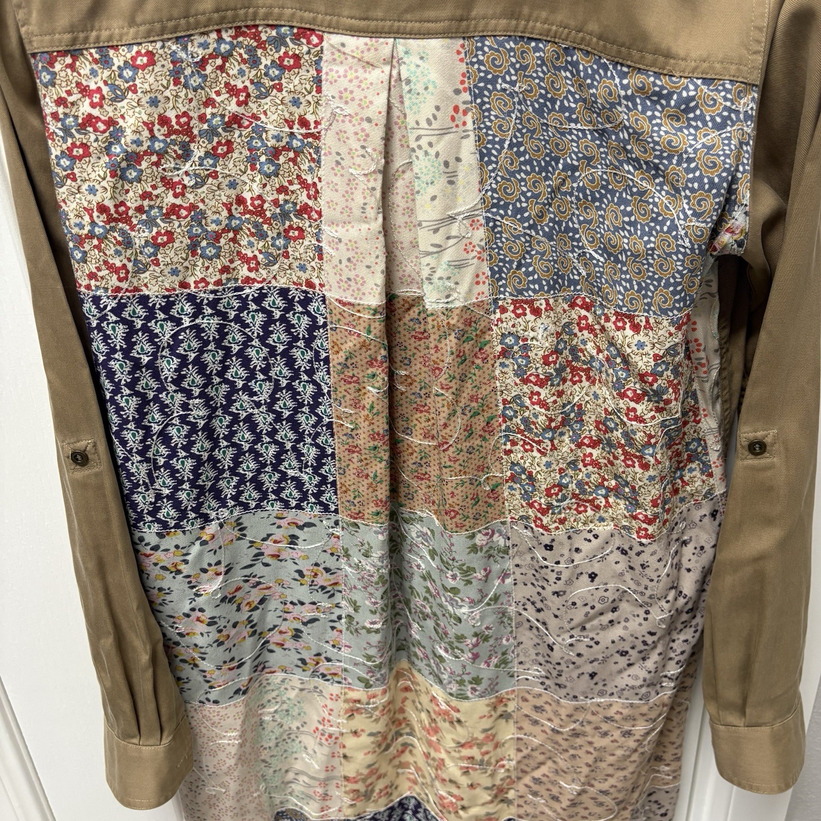 John Mark Patchwork Embroidered Back Button Down … - image 7