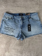 Ed Hardy Shorts Women s Denim Swallow Signature Logo AUTHENTIC Size30