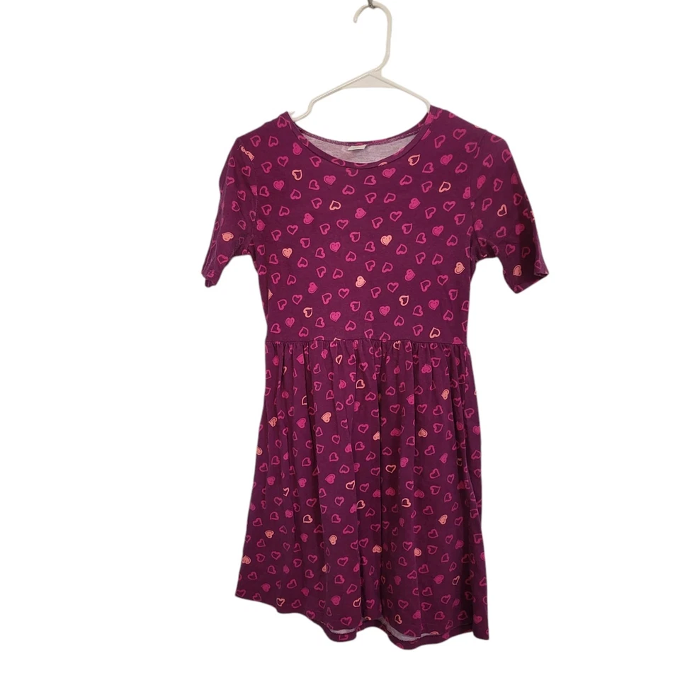 Lot Of 2 Gymboree Mix N Match Girls Knit Hearts Pink & Owl Purple Dresses  XL 14 - Image 2 of 4