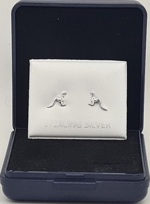 Kangaroo 925 Sterling Silver Earrings Studs Women, Girls Pierced Ears