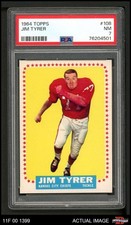 1964 Topps #108 Jim Tyrer Chiefs RC Ohio St PSA 7 - NM
