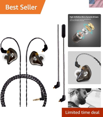 #ad Professional In Ear Monitor Headphones with MMCX Connector Brown IEM $73.49