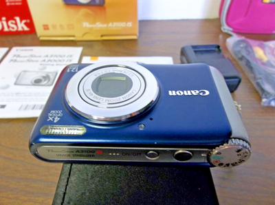 Canon PowerShot A3100 IS 12.1MP Digital Camera - Blue (4256B001