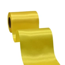 Wide Yellow Satin Ribbon 4 Inch x 25 Yards Solid Fabric Ribbon for Cutting Ce...