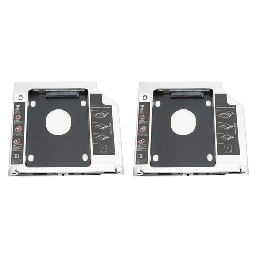 2x 2nd SSD HDD Caddy Optical Drive Bay DVD Adapter Case 9.5mm With 3‑Way Pro NEW - Afbeelding 11 van 12