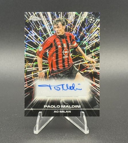2025-2026 Topps Chrome UEFA Paolo Maldini Black Lazer Auto - AC Milan
