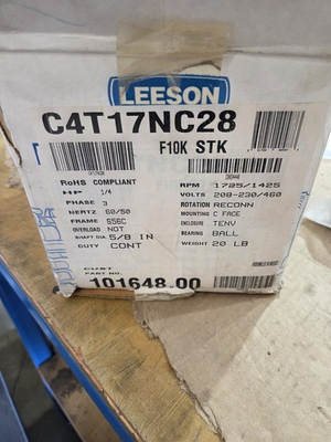 #ad LEESON C4T17NC28 1 4HP 3 Phase TENV C Face 56C 208 230 460V RPM $246.25