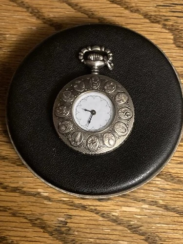 ✨ Serviced✨ Swiss Made Pocket Watch 1j Silver Bezel Antique