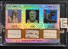 Tarjeta parche reliquia auténtica Sócrates Platón Aristóteles/50 2025 Eterna Revelación