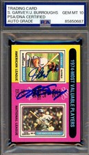 Steve Garvey Jeff Burroughs Gem Mint 10 PSA DNA Signed 1975 Topps Mini 1974 MVP