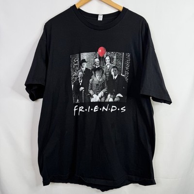 Horror Movie Friends Pennywise Michael Myers Art Graphic Tee Stephen King XXL
