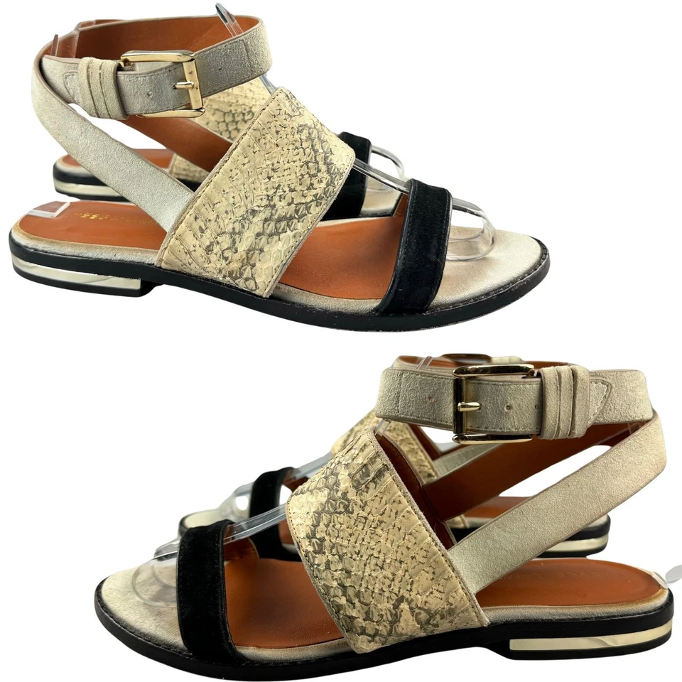 Сандалии Rebecca Minkoff Vero Cuoio с анималистическим принтом на лодыжке размер 7 М классические - Изображение 2 из 4