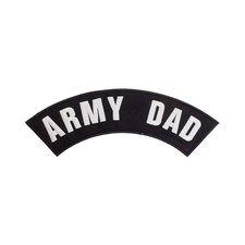 Large 12" ARMY DAD Embroidered Rocker Patch - White & Black Biker Top Rocker