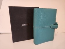 Filofax Personal Size Finchley Organizer/Planner Binder In Teal Pebbled Leather