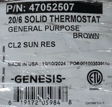 Honeywell Genesis 4705 20/6C 20awg 6 Conductor Solid Thermostat Cable Brown/50ft