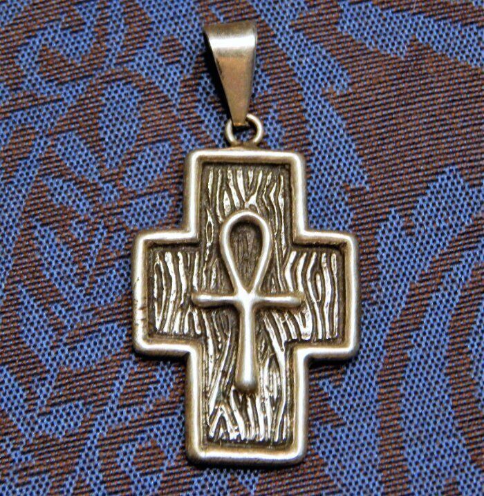 925 Sterling Silver Modernist Ankh Cross Pendant … - image 7