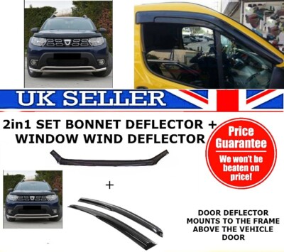 Dacia Duster 2018+ Wind Rain deflectors & Bonnet Deflector Protector