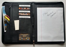 Zippered Padfolio Organizer LEED'S faux Leather