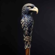 wooden walking stick hand carved Beautiful eagle wooden walking cane