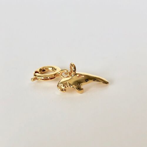NEW 0.25" Gold-Colored Manatee Zipper Marine Life Charm
