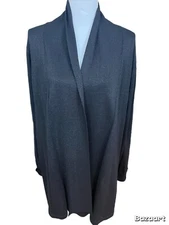 I.N. Studio Women’s Open Front Tunic Black Sparkle Size 1X