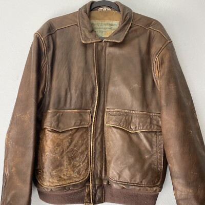 90s AEROPOSTALE A-2 G-1 フライトジャケット　サイズ42 Vintage Aeropostale Brown Leather Bomber Jacket 42 Flight Aviator