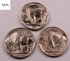 1935+1936+1937 Buffalo Nickel Set - Almost Uncirculated (AU) - 3 Coin Lot