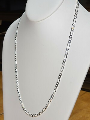 925 Sterling silver figaro chain 24 long mm