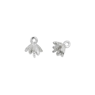 6PC Sterling Silver Flower Pearl Cup / Bead Cap Eye Pin Beads #97837