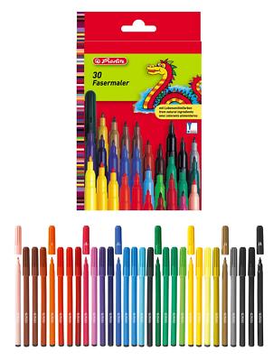 30 Herlitz Fasermaler / 30 verschiedene Farben