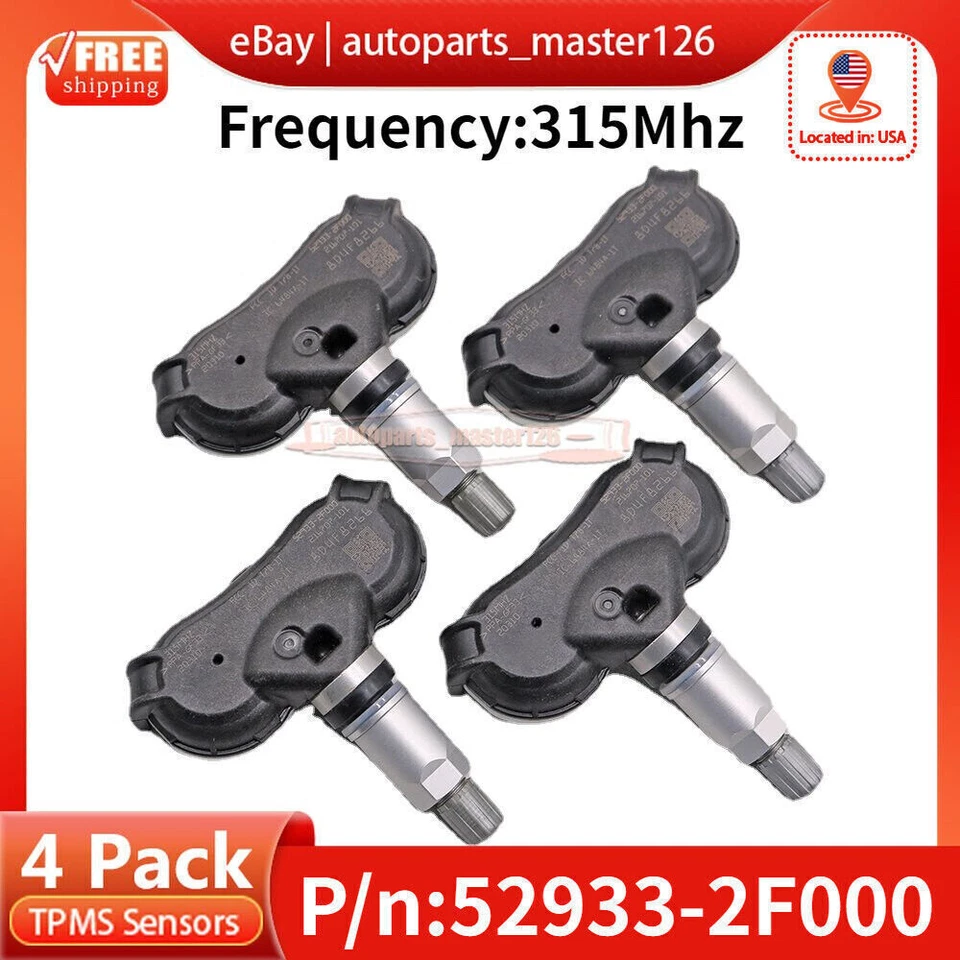 Juego 4 sensores de monitoreo de presión de neumáticos 52933-2F000 TPMS para ACURA RLX TL ZDX nuevo Foto 2 de 4