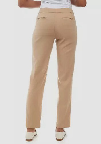 Anne Klein Women's Beige Bowie High-Rise Extend Tab Pants Size 6 - Picture 2 of 3