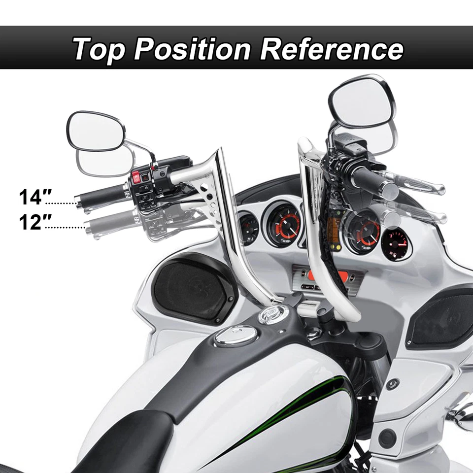 14-дюймовый подъемный острый руль-вешалка для Kawasaki Vaquero VN1700 Voyager VN 1700 - Изображение 3 из 4