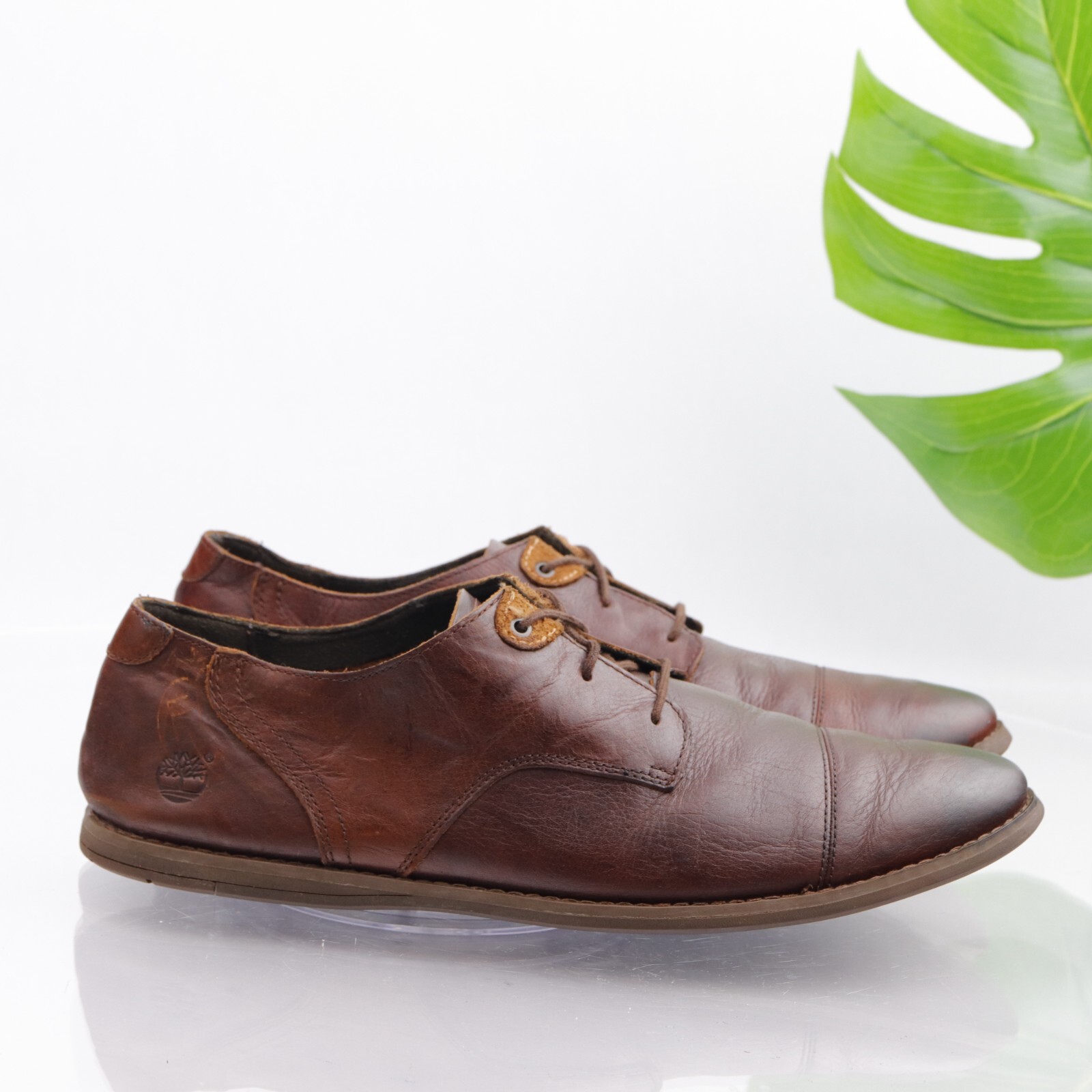 SAOLA Timberland Oxford da uomo taglia 13 ortolite marrone comfort pelle punta berretto 3 occhi