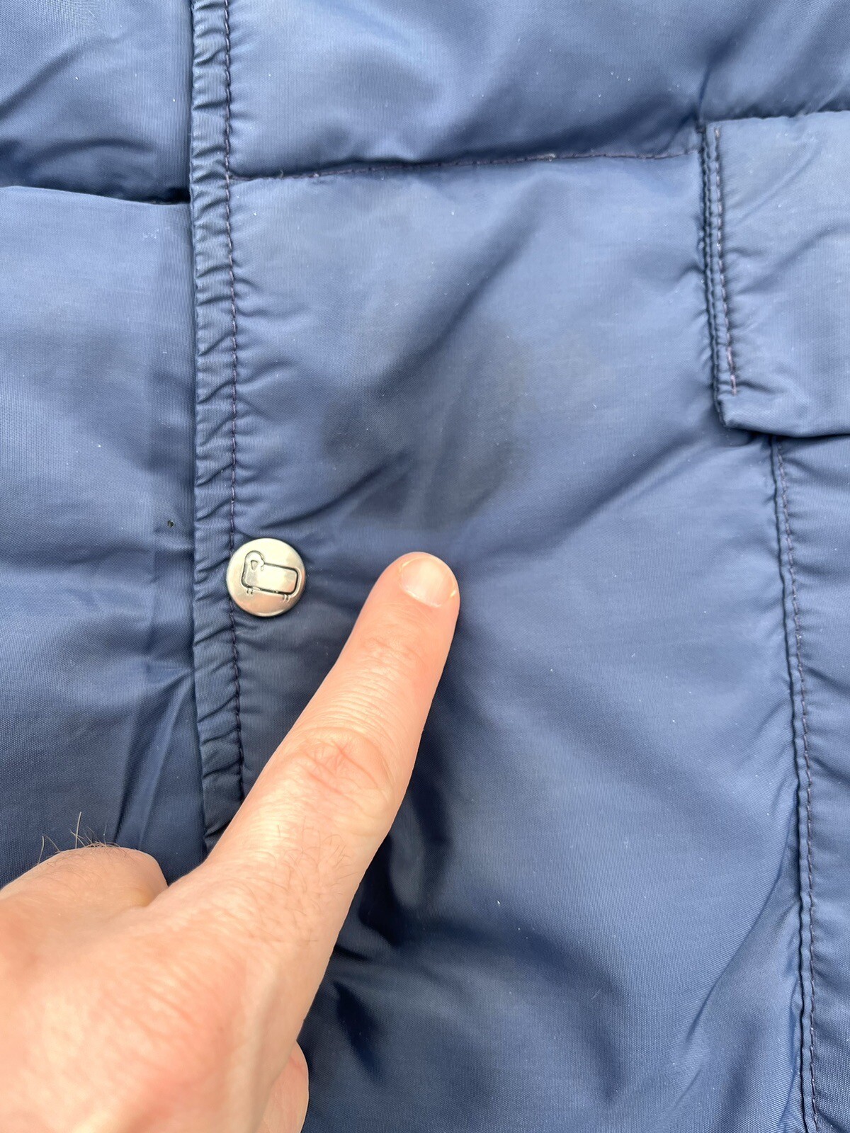 Vintage Woolrich Quilted Goose Down 80s Retro Puffer Vest Mens Size M Navy Blue image 5