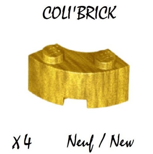 Lego 85080 - 4x Briques / Brick round Corner 2x2 - Doré / Pearl Gold - NEW NEUF - Photo 1/1