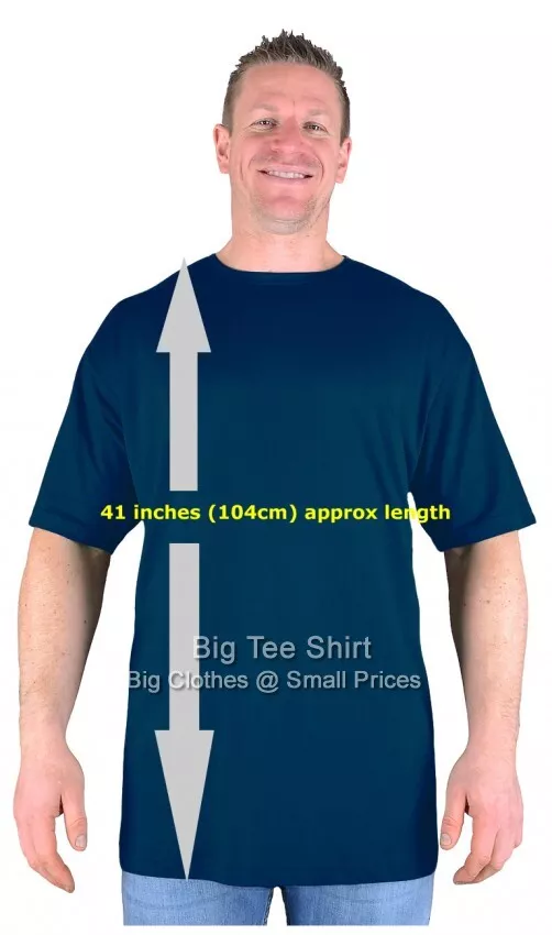 Big Mens Navy Long Tall T Shirt Nightshirt M L 2XL 3XL 4XL 6XL 7XL | eBay