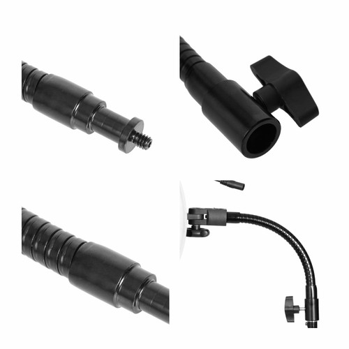 Camera Flash Light 1/4 Screw Mount Bendable Goose Neck Extension Tube Tripod - Picture 8 of 12